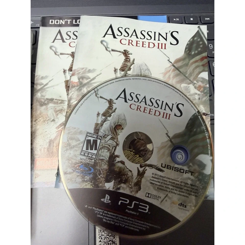Assassin's Creed III 3 Sony PlayStation 3 PS3 Game with Manual‎ Ubisoft